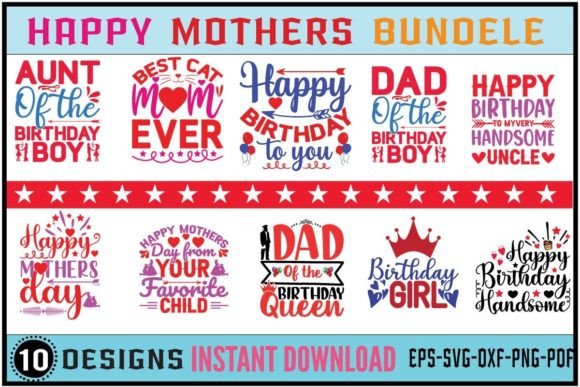 Graphics & Crafts: Happy Mothers SVG Bundle
